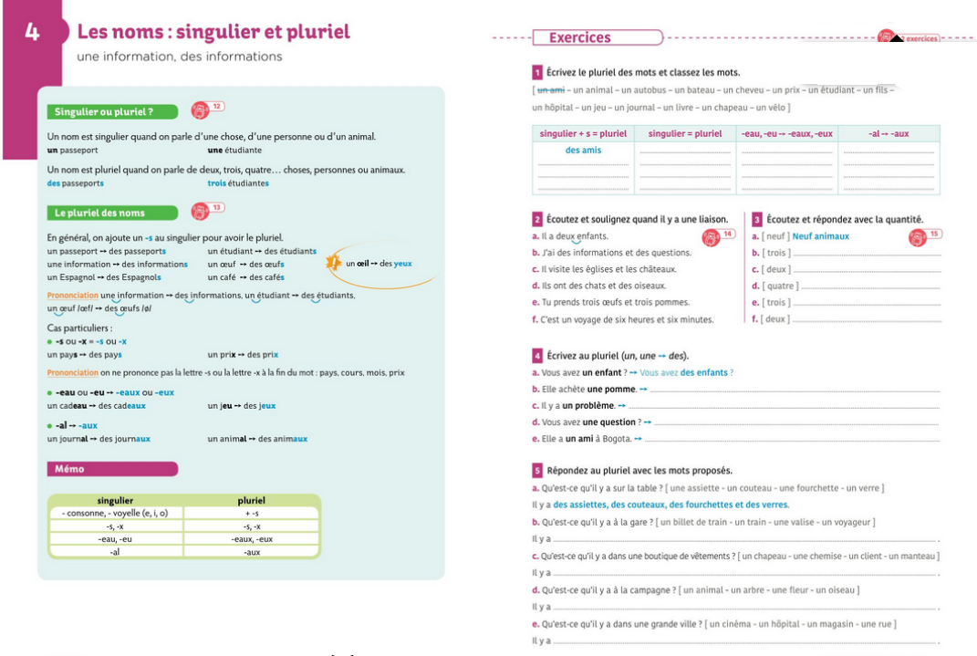 Exercices de Grammaire et Conjugaison A1